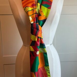 Hermes Astrologie Nouvelle Maxi Twilly Orange/Vert/Rouge box inserts